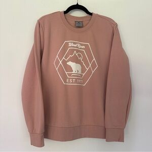 Wind River Women’s Pink Crewneck Sweatshirt – Mountain & Bear Graphic, Size M